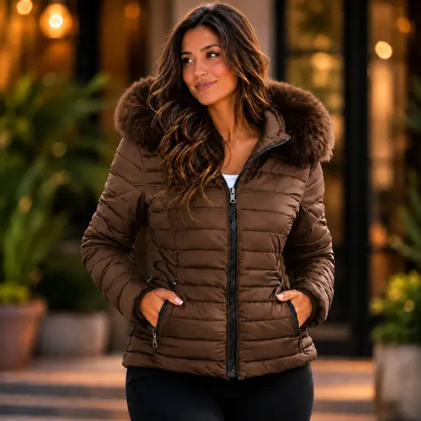 Jaqueta Puffer Marrom