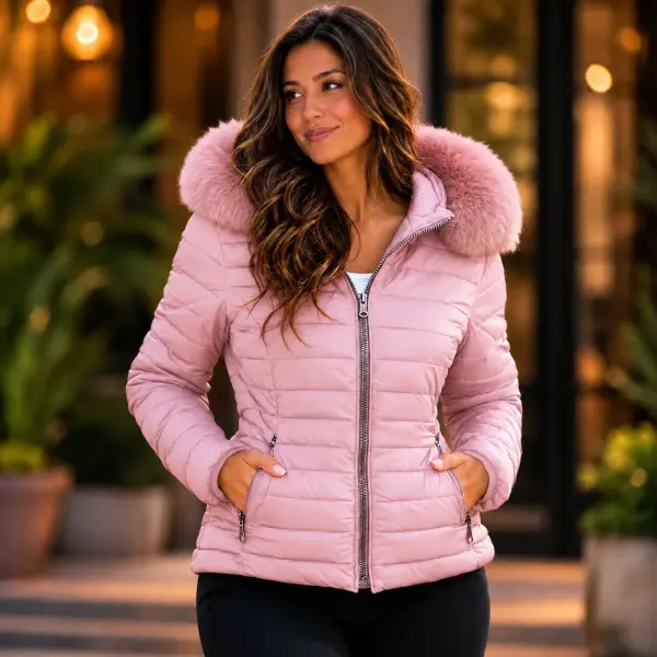 Jaqueta Puffer Rosa