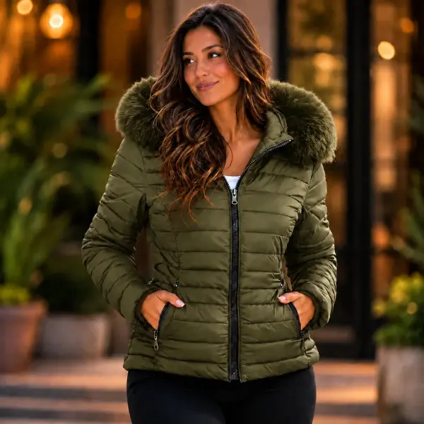 Jaqueta Puffer Verde Militar